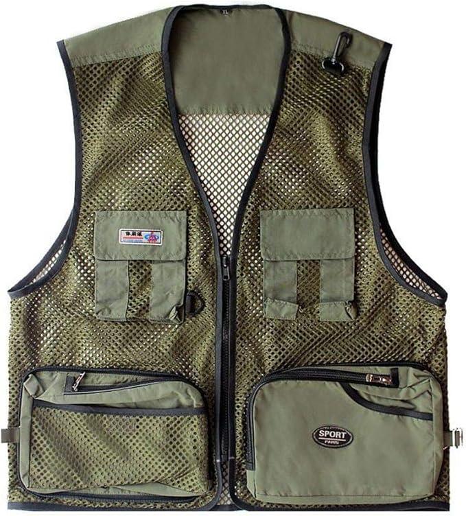 Foldable Outdoor Fishing Camping Travel Mesh Vest, Multi-Pockets Photography Lightweight Vests, XL