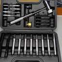 BESTNULE Punch Set, Pin Punches, Punch Tool, Roll Pin Punch Set, Made of High Quality Metal Material Including Punches and Hammer, Mechanical Repair Tool, with Organizer Storage Box (with Bench Block)