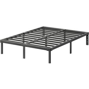ZIYOO 14 Inch Full Size Metal Platform Bed Frame with Heavy-Duty Steel Slat Support, No Box Spring Needed, Under Bed Storage Space, Easy Assembly, Noise-Free, Sturdy & Durable, Black