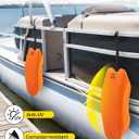 OCEANBROAD Pontoon Fenders Boat Bumpers for Docking 2-Pack, Rail-Mounted Non-Inflatable EVA Foam Fenders with Locking Grooves & Quick-Release Clips, Universal Fit for Pontoon Boats 14-28ft
