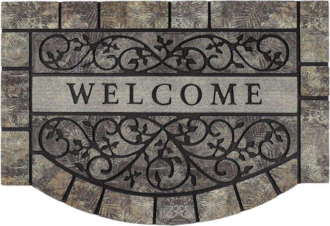 Thick Welcome Mats Outdoor, 24 * 36" Large Front Door Mat Entrance, Durable Welcome Mat for Front Door, Heavy Duty No Slip Rubber Outdoor Mats for Home Entrance