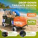 Beach Wagon with Extended Tailgate, 9" Big Sand-Proof Balloon Wheels, Heavy Duty 200L Oversized Foldable Beach Cart, 440LBS Utility Wagon with Side Pocket for Sand,Camping,Vacation