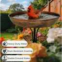 Metal Bird Bath for Outdoors, 12" Dia Bowl with Stable Upgrades Stake Birdbaths Garden Yard Lawn Decor 0.7 Gallon