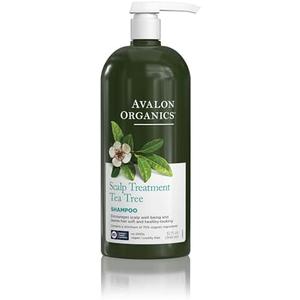 Avalon Organics Scalp Treatment Tea Tree Shampoo, Encourages Scalp Well-Being and Leaves Hair Soft, 32 Fluid Ounces