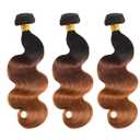 Human Hair Bundles 22 24 26 Inch T1B/4/30 Omber Body Wave Bundles Human Hair Chocolate Light Brown Unprocessed Brazilian Virgin Quick Weave Hair for Black Women