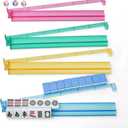 CHICMOSS Mahjong Racks with Pushers, All-in-One Mahjong Tile Pushers and Racks with 3 Dices, Modern American Tile Set of 4 (White)