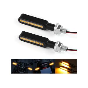 iFunyLED 2PCS Flowing LED Motorcycle Turn Signal Lights, Aluminum Alloy 12V Super Bright Motorbike Front Rear Blinkers Indicators Fit for Harley Honda KTM Kawasaki Suzuki Yamaha - Amber
