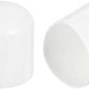Uxcell 8pcs 35mm(1 3/8") Rubber End Caps, Round Vinyl Plug Insert Plastic End Caps for Tubing, Fence, Pipe Post, Furniture, Railing, White