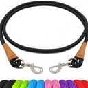 6 Foot Dog Tie Out Rope Leash, Heavy Duty Climbing Nylon Basic Leash for Camping, Indoor, Outdoor and Front Yard (0.5in.x 6ft.(for dogs weight 18-120lbs.), Black)