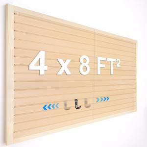 [8x4 Ft] PVC Slat Wall Paneling, Adjustable Slatwall Panels with Coupling Structure, Slatted Wall Panel System with Customizable Storage Options, DIY Cutting & Easy-to-Install Slatwall Board Shelves