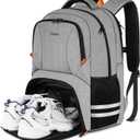 Ytonet Gym Backpack For Men Women, Backpack for Men with Shoe Compartment, Water Resistant Workout Sports Bag Fit 15.6 Inch Laptop, Gym, Sports, Camping, Hiking, Grey