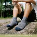 innotree Merino Wool Hiking Socks for Men Quarter Ankle Compression Thick Cushion Breathable Anti Odor Socks, 5 Pairs, One Size