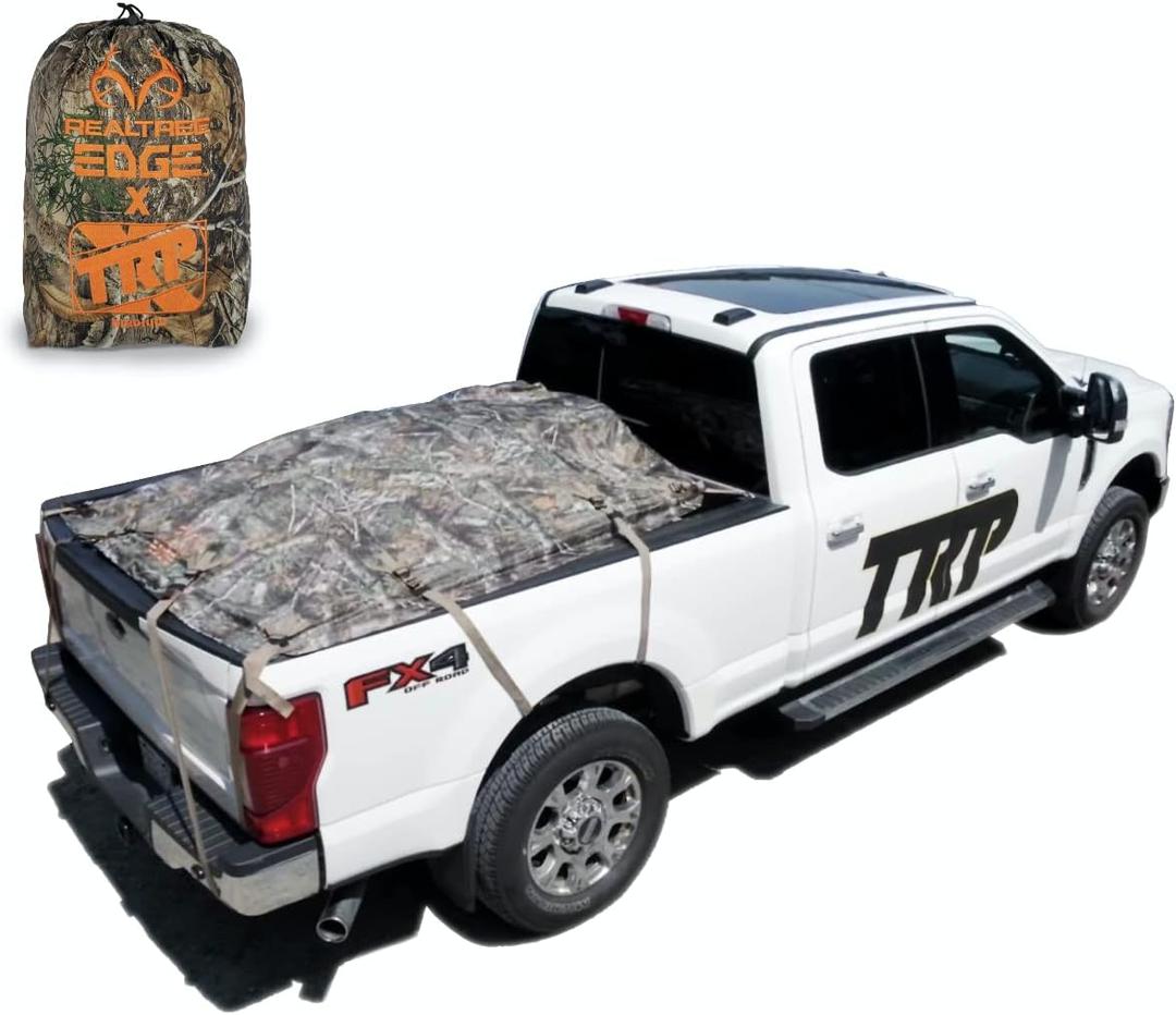 The X-Cover by TRPx with Realtree Edge Material - Trailer and Truck Bed Cover Small  Integrated Heavy Duty Tarp and Tie Down System. Fits: Extra Short Bed, Short Bed Trucks and Trailers up to 5'6"