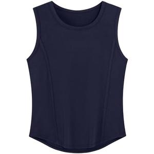 Bettysays Womens Tank Tops Loose Fit Crew Neck Casual Summer Sleeveless Tops, L, Black