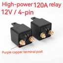 Relay 120A, 12V Continuous Duty SPST 4-pin High Power Relay, 4 Terminal SPST Relays for Truck Boat Marine(1 Pcs)
