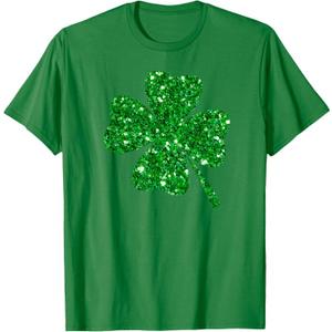 Sparkle Clover Shamrock Irish For St Patrick's & Patty's Day T-Shirt Small