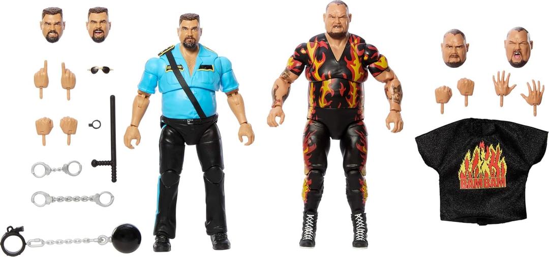 Mattel WWE Coliseum Collection Action Figure 2-Pack with Bam Bam Bigelow & Big Boss Man 6-inch Collectibles & Accessories Including Swappable Parts 