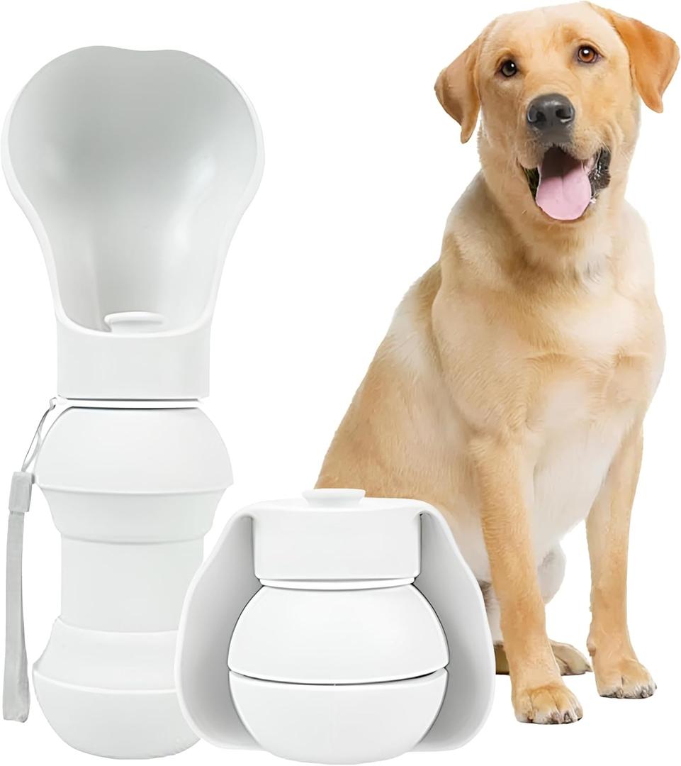 BMN Portable Dog Water Bottle, Collapsible Pet Water Bottle,Large Capacity for Big Dogs Leak-Proof Travel Dispenser, Foldable Bowl for Hiking Walking Outdoors19oz