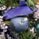 LinTimes Christmas Wreaths, 18 Inch Christmas Wreath for Front Door with 15 LED Lights, Pre-lit Christmas Decoration with Blue Bows Silver Leaves Ball Ornaments for Christmas Wall Window Decor