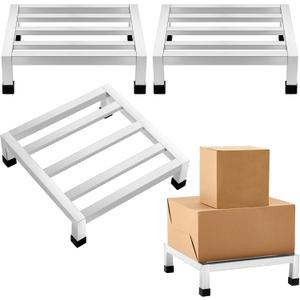 MorningRo 3 Pack Dunnage Rack 17.7" Long x 17.7" Wide, 3.9" Height Stainless Steel Shelf 2000+ Pound Capacity Commercial Food Floor Rack for Restaurants Kitchens Garages and Vehicles