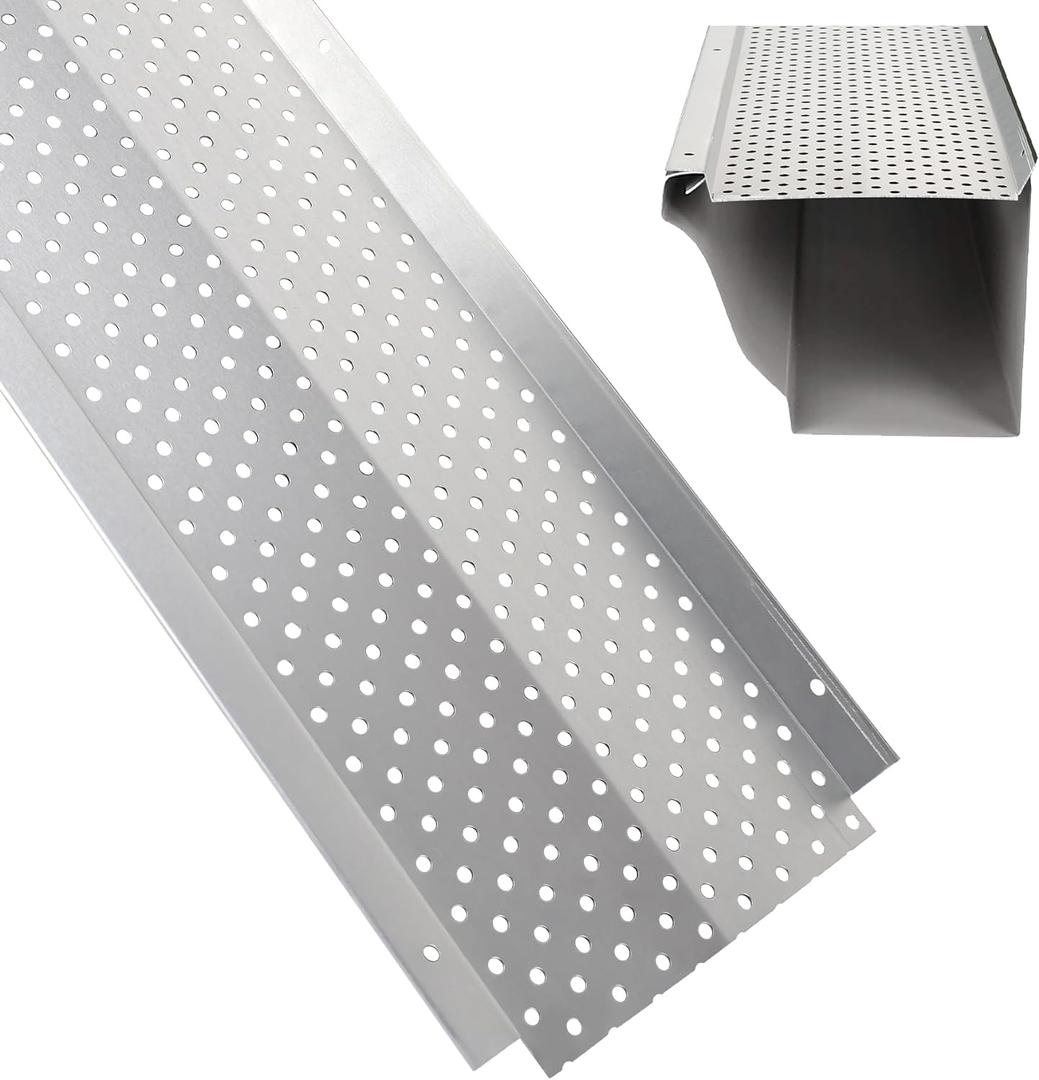 Gutter Guard,5" Aluminum Leaf Filter Gutter Cover,13 PCS Total Length 52FT,Raptor Gutter Guards,Easy DIY Leaf Guards for Gutters Fits Any Roof or Gutter Type