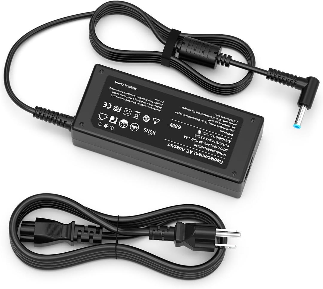 ROLADA 65W 19.5V 3.33A Laptop Charger Fit for HP 15 Series 15-dy 15-dw 15-ef 15-da -Power Adapter, Extra Long Cord (Blue Tip 4.5x3.0mm)