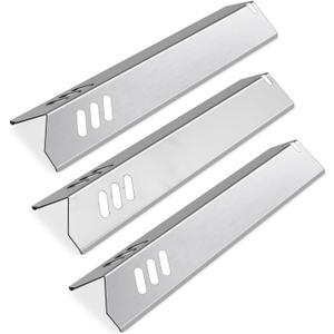 3-Pack 14 3/16 Inch Stainless Steel Heat Plate Replacement for Uniflame GBC1030W, GBC1030WRS, GBC1030WRS-C, GBC1134W, GBC1134WRS Gas Grill Models, BBQ Burner Cover Flame Tamer, Heat Shield