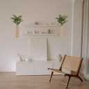 2 Pack Wooden Wall Planter  Handmade Boho Wall Vase for Flowers & Greenery | Rustic Modern Wood Wall Decor for Living Room, Bedroom, Bathroom & Office (Brown)