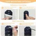 2 x Hat Organizer for Baseball Caps,Hat Rack for Wall, Compact Hat Storage Display Holder,Hold Up to 10 Hats,Hat Hanger Strong Adhesive/Wall Drilled for Door,Bedroom,Closet (Gery Black)