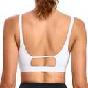 RUNNING GIRL Sports Bras for Women,Square Neck Sports Bra Medium Support Yoga Bra Workout Crop Top with Removable Cups (White, XL)