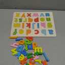 Alphabet Puzzle Wooden Puzzles for Toddlers 3 4 5 Year Old, ABC Puzzle Shape Alphabet Learning Puzzles Toys with Puzzle Board & Letter Blocks for Preschool Girls Boys Lowercase Letter Puzzle (Multicolor)