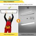 AIKVSXER 4PACK 1x4 LED Flat Panel Light Surface Mount LED Ceiling Light, 5500LM 50W TRIAC 10-100% Dimmable, AC120V, 3000/4000/5000k Selectable 4FT Light Fixtures for Garage Black