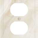 Outlet Covers Beige Marble Texture Stone Pattern 1 Gang Duplex Light Switch Cover Plate Decorative Switch Plate Covers Electrical Socket Cover for Bedroom Bathroom Decor