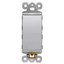 LIDER Minimalist Design Lighted Decorator Switch, Frameless Paddle Light Switch with Locator Light, Grounding Screw, 3-Way or Single Pole, 15A 120V, UL Listed, Thermoplastic, Matte Silver, 1-Pack