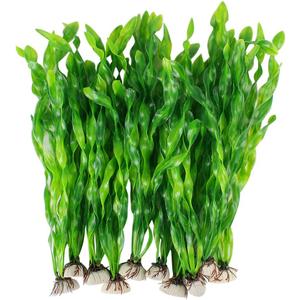 MyLifeUNIT Artificial Seaweed Water Plants for Aquarium, Plastic Fish Tank Plant Decorations 10 PCS (12 Inches Tall, Green)