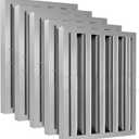 Stainless Steel Commercial Kitchen Hood Filter, Range Hood Baffle Grease Filter for Restaurant Exhaust Hoods, UL/NSF Listed, 15.5 W x 19.5 H Inch 4 Grooves Hood Filters5 Pack (16" x 20" x 1.8")