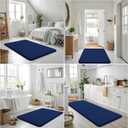 Smiry Memory Foam Bath Mat 36x24, Extra Soft and Absorbent Bathroom Mats, Non Slip Washable Carpet for Floor, Shower and Tub, Navy Blue