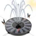 AMZtime 1.4W Solar Fountain with 4 Fixed Rods, 2025 Solar Fountain Pump with Upgraded Solar Panels, Solar Powered Floating Water Fountain Pump for Bird Bath, Garden, Ponds, Fish Tank and Outdoor