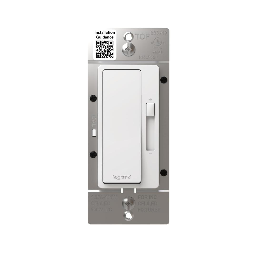 Legrand Radiant 150-Watt Dimmer Light Switch, Single-Pole/3-Way LED Dimmer for Dimmable Lights, RHL153PW, White