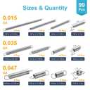 99PCS Extension Spring Assortment Kit, 12 Sizes Small Tension Springs with Dual Hook Ends, Galvanized Spring Steel Construction, Tiny Springs Set for Hobby Crafting and DIY Repair Project