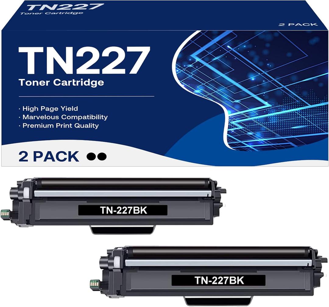 WEAREC Compatible Toner Cartridge Replacement for Brother TN227 TN227BK TN223BK TN223BK for MFCL3770CDW HLL3290CDW HLL3230CDW MFCL3750CDW L3710CW L3210CW Printer (Black ,2Pack)