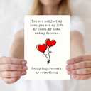 2 x IDU Happy Anniversary Card,Anniversary Card Gifts for Husband Wife Boyfriend Girlfriend Couples,Wedding Anniversary Cards for Partner Men Women Him Her with Heart Balloon Design