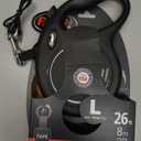 FLEXI New Classic Tape Retractable Dog Leash for Large Dogs Upto 110 lbs. 26 ft., Black | Tangle Free Pet Walking Leash with One-Handed Brake, Pause, Lock| German Quality Product