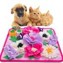 Snuffle Mat for Dogs,Dog Feeding Mat Sniff Mat Interactive Dog Puzzle Mat for Training and Stress Relief Encourages Natural Foraging Skills (Pink)