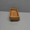 2 Pack Rattan Bathroom Vanity Tray 10 x 6 x 2 Inches Wicker Toilet Tank Topper Basket for Bathroom Kitchen Toilet Tank Vanity Countertop Table Shelf