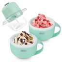 DASH My Mug Ice Cream Maker, for Ice Cream, Gelato, Sorbet, Frozen Yogurt, and Custom Mix-Ins, with (2) Bowls