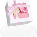 Bakepacker 36pcs 6x6x5 Inches with Window 18-Packs White 6 Inch Bakery Boxes (18 Cake Boxes +18 Cake Boards + 10 Meters Silk Ribbon Includes Included)