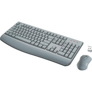 Wireless Keyboard and Mouse Combo, Full Sized 2.4GHz Wireless Keyboard with Comfortable Palm Rest and Optical Mouse for Windows, Mac OS PC/Desktops/Computer/Laptops (Gray)
