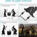 2 x Halloween Witch Yard Decorations Witch Silhouette Yard Stakes with Cauldron,Set of 3 Metal Halloween Yard Stakes for Spooky Decorations Garden Lawn
