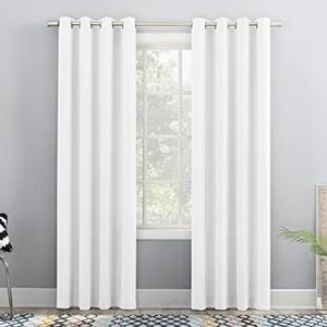 Sun Zero Nolita 2-Pack Solid Total Blackout Grommet Curtain Panel Pair, 54" x 84", White
